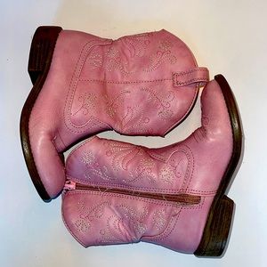Cat & Jack cowboy boots pink kids sz 11